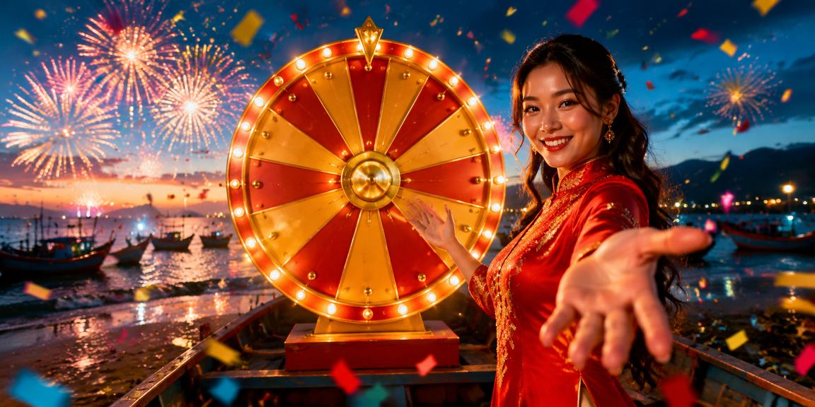 Người dùng vui mừng nhận thưởng từ chương trình khuyến mãi swin tại bãi biển Mũi Né